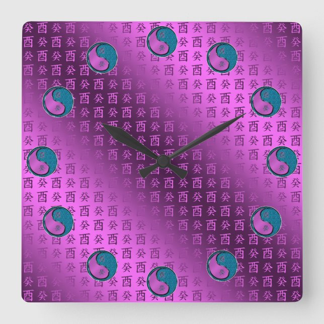 Water Rooster Square Wall Clock (Front)