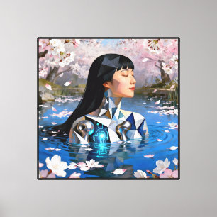 "Water’s Digital Dream" – A Digital Portrait Canvas Print
