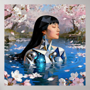 "Water’s Digital Dream" – A Digital Portrait       Poster