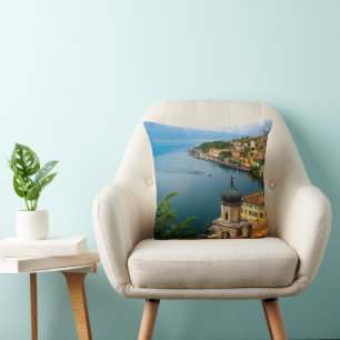 Water   San Benedetto Church Lake Garda, Italy Cushion