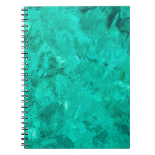 Water sea blue wave turquoise liquid background notebook