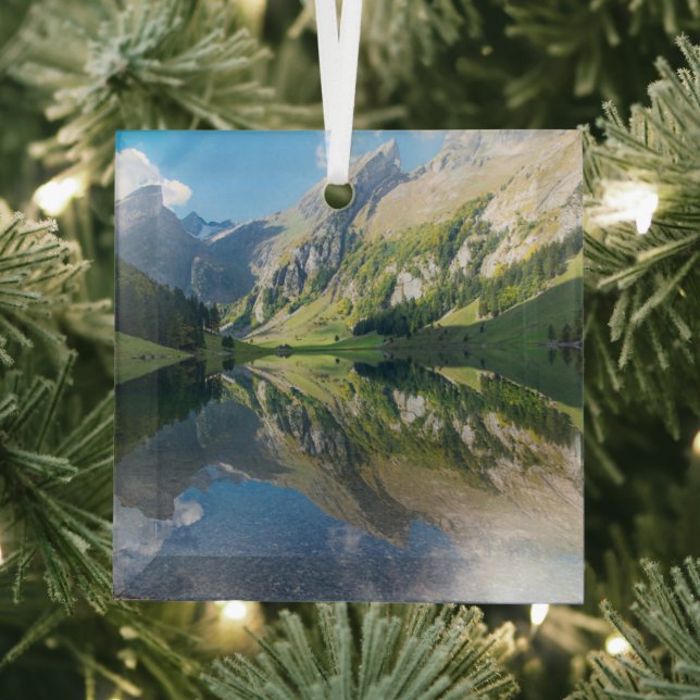 Water | Seealpsee Lake  Swiss Alps Switzerland Glass Tree Decoration (Insitu)