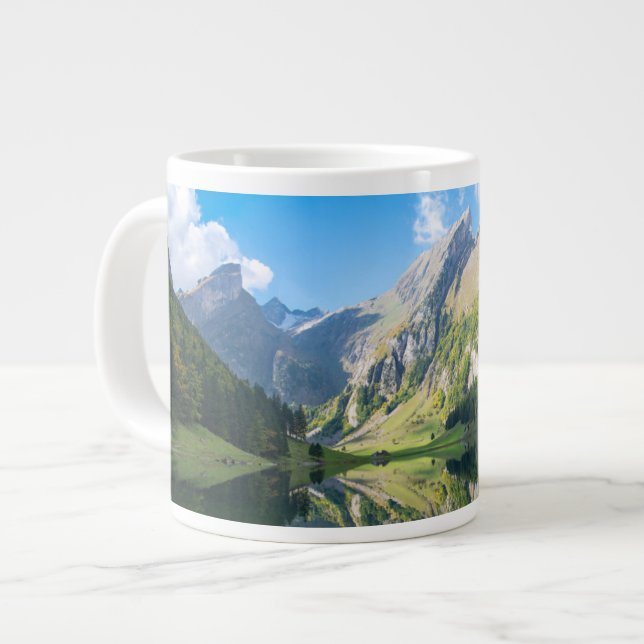 Water | Seealpsee Lake  Swiss Alps Switzerland Large Coffee Mug (Front Left)