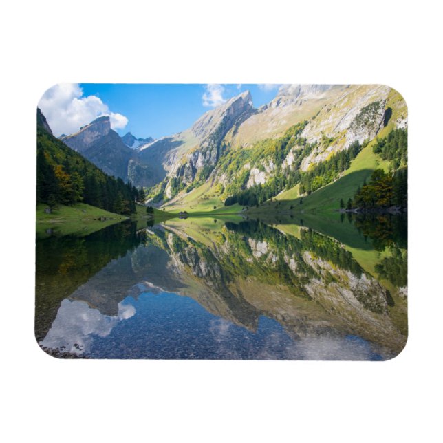 Water | Seealpsee Lake  Swiss Alps Switzerland Magnet (Horizontal)