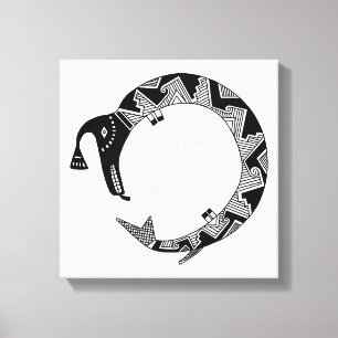 Water Serpent, Mimbres Pottery Design Canvas Print