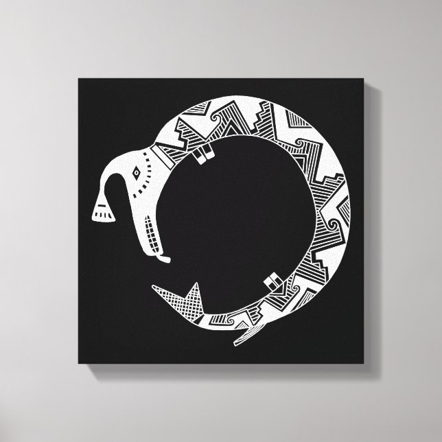 Water Serpent, Mimbres Pottery Design Canvas Print (Front)