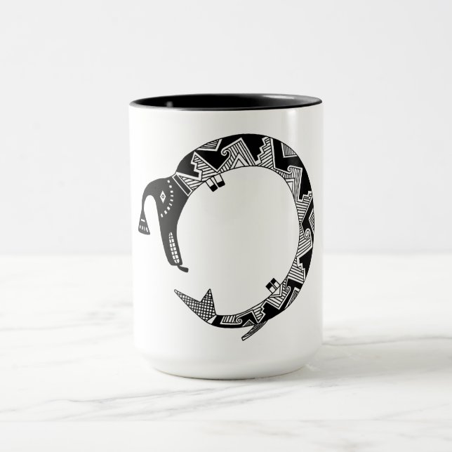 Water Serpent, Mimbres Pottery Design Mug (Center)