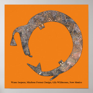 Water Serpent, Mimbres Pottery Design Poster