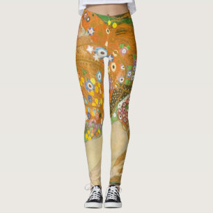 Water Serpents II by Gustav Klimt, Art Nouveau Leggings