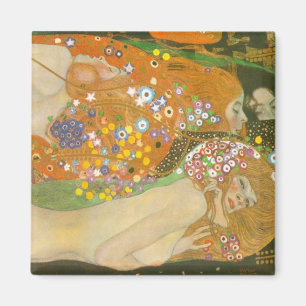Water Serpents II by Gustav Klimt, Art Nouveau Magnet