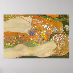 Water Serpents II by Gustav Klimt, Art Nouveau Poster