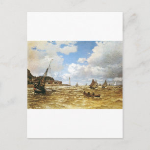 Water Ships Boats Monet Mouth of the Seine 1865 Postcard