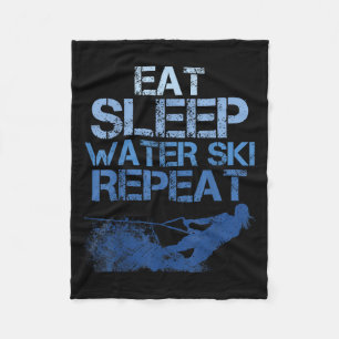 Water Ski Enthusiast Slogan  Fleece Blanket
