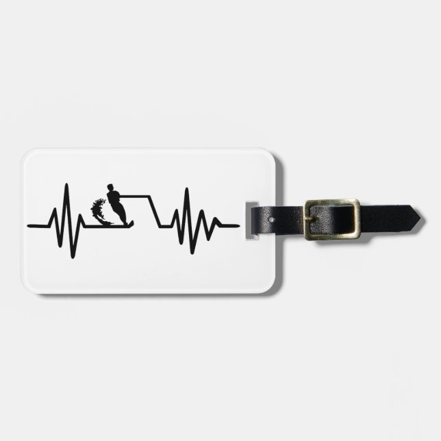 Water ski frequency luggage tag (Front Horizontal)