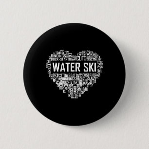 Water Ski Heart Lover Gift Waterski Love Gifts Ski 6 Cm Round Badge