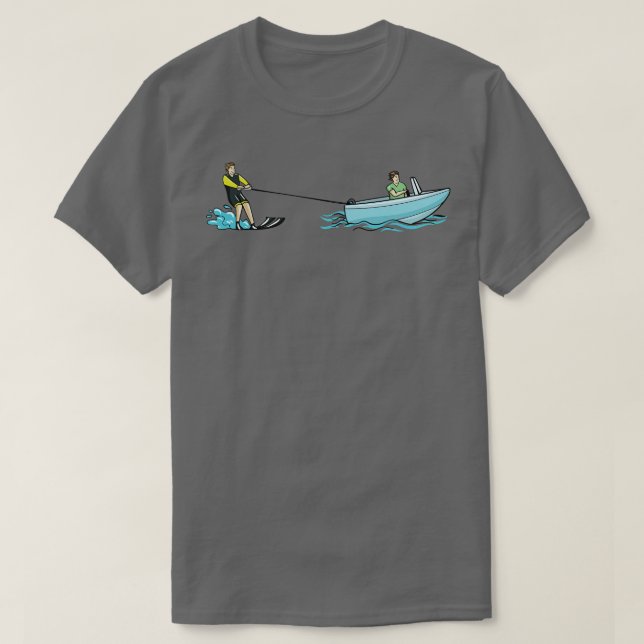 Water Ski Illustration T-Shirt (Design Front)
