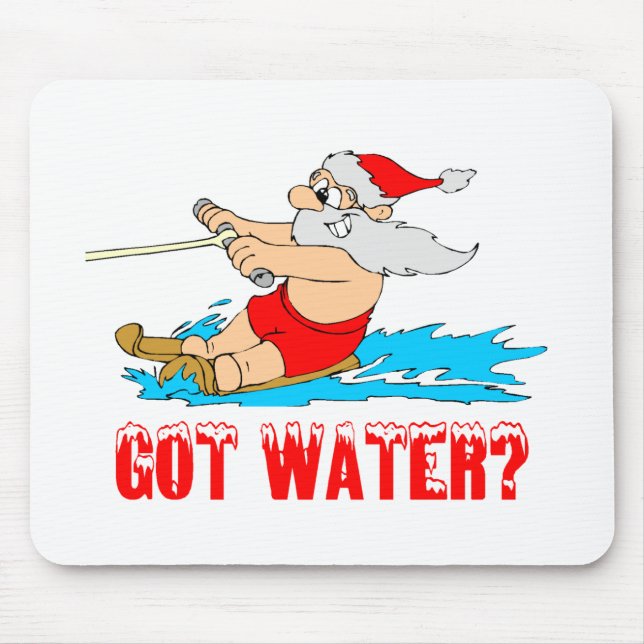 Water Ski Santa Mouse Pad (Front)