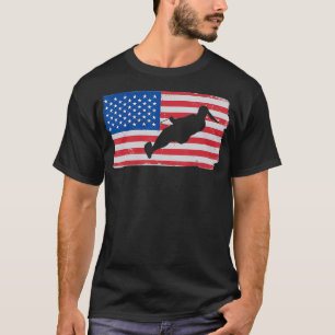 Water Ski USA American Flag Funny Waterskiing T-Shirt