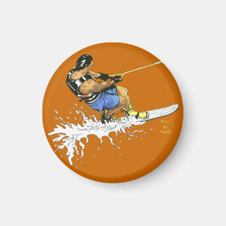Water Skier -blue Magnet