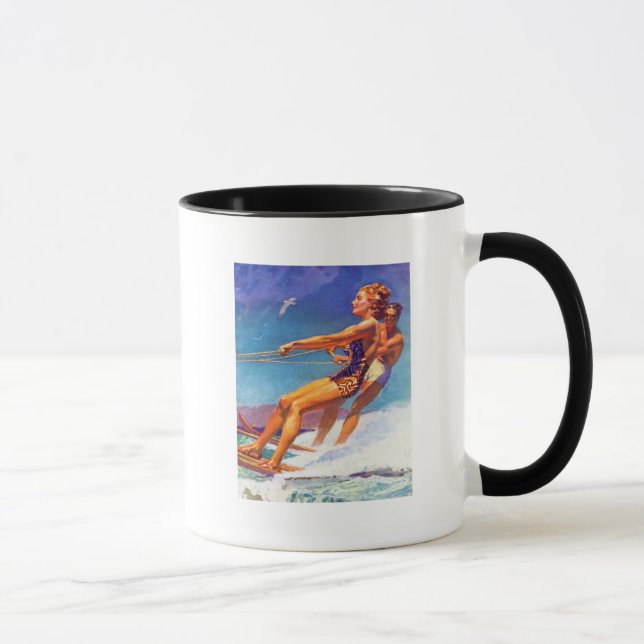 Water Skier by McClelland Barclay Mug (Right)