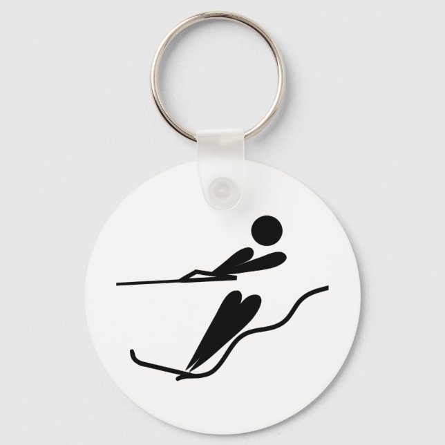 Water Skier - Water Ski Key Ring (Front)