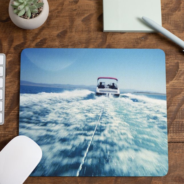 Water Skiing Behind Speed Boat Mouse Pad (Create your own photo mousepad.)