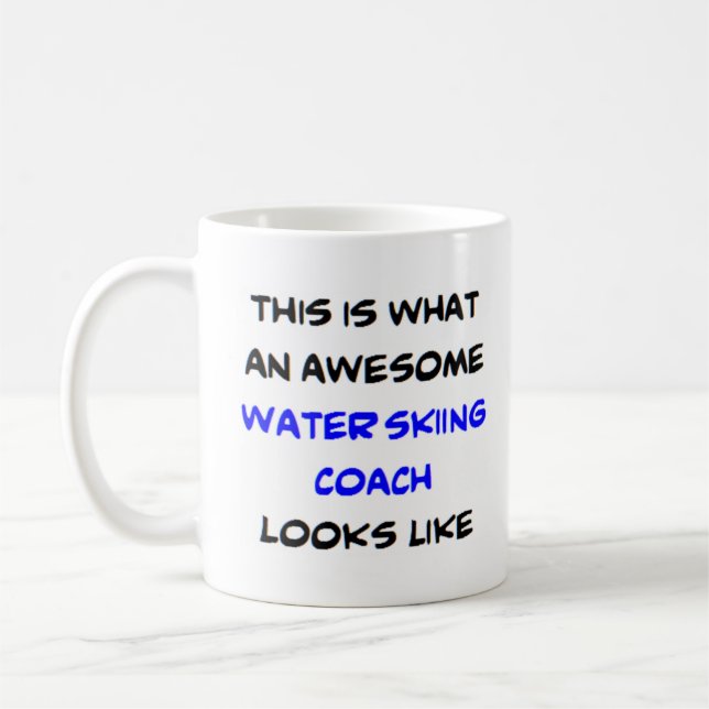 water skiing coach, awesome coffee mug (Left)