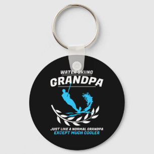 Water Skiing Grandpa Men Extreme Sports Ski Rope  Key Ring