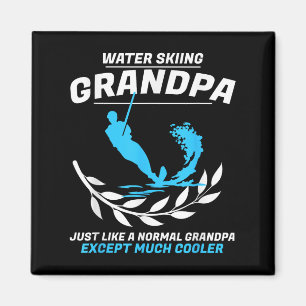 Water Skiing Grandpa Men Extreme Sports Ski Rope Magnet
