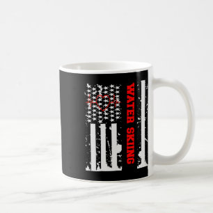 Water Skiing Graphic With Vintage Usa Flag For Wom Coffee Mug