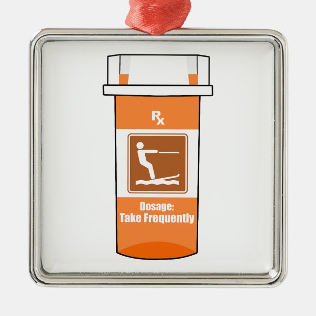 Water Skiing Is My Drug Metal Tree Decoration (Front)