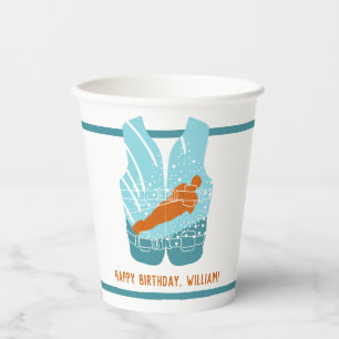 Water Skiing Life Jacket Graphic Personalised Paper Cups