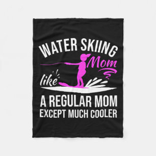 Water skiing mum like a regular mum - vintage fleece blanket