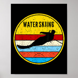 Water Skiing Retro Waterski Ski Water Sports Poster