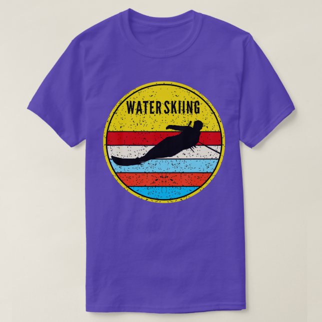 Water Skiing Retro  Waterski Ski Water Sports  T-Shirt (Design Front)