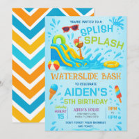 Water Slide Bash Invitation, Water Slide Birthday