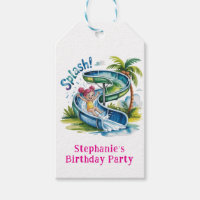 Water Slide Splash Girl Birthday Party Thank You