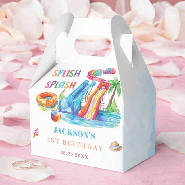 Water Slide Splish Splash Birthday Party Favour Box (Wedding)