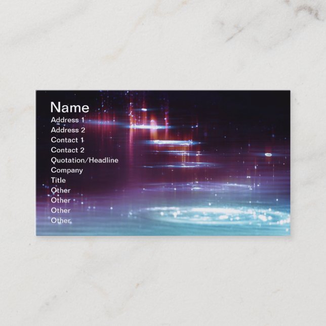 water_sparkle-wide business card (Front)
