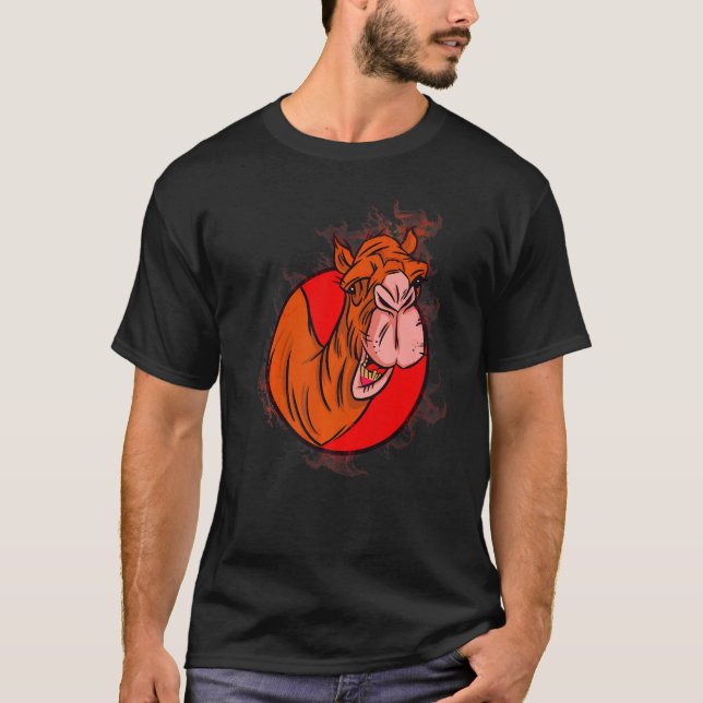 Water Splash Animal Chewing Camel T-Shirt (Front)