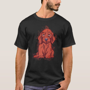 Water Splash Art Cute Sitting Dog Dachshund Premiu T-Shirt