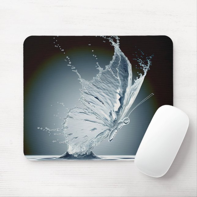 Water Splash Butterfly Mouse Pad (With Mouse)