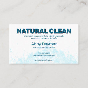 Water Splash Housecleaning Housekeeping Janitor Business Card