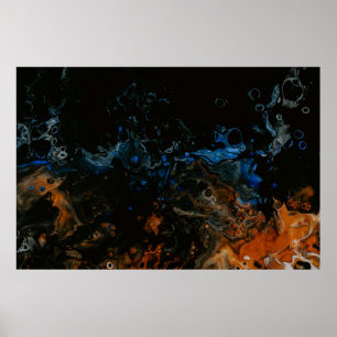 Water splash in close up photography poster