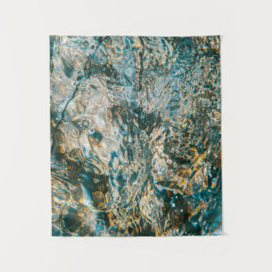 Water splash in close up photography tapestry