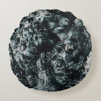 Water splash on body of water round cushion