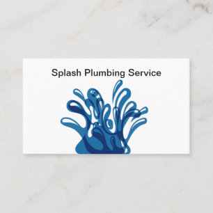 Water Splash Theme Plumber Business Cards
