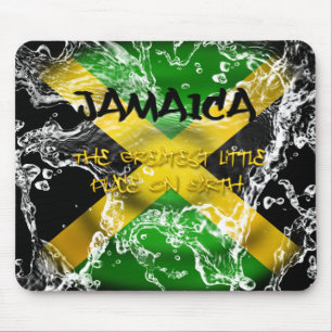 Water Splashed Jamaica Flag Mousepad