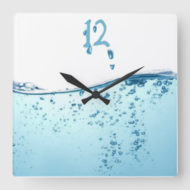 Water Square Wall Clock (Front)