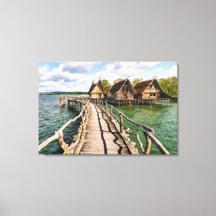 Water   Stilt Houses Over the Water Canvas Print